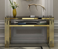 Nova Marble_Glass Top PVD coated Console