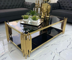 Prestige Marble_Glass Top PVD coated Center Table