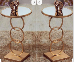 Royal Marble_Glass Top PVD coated End Tables