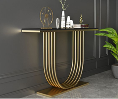 Silo Marble_Glass Top PVD coated Console