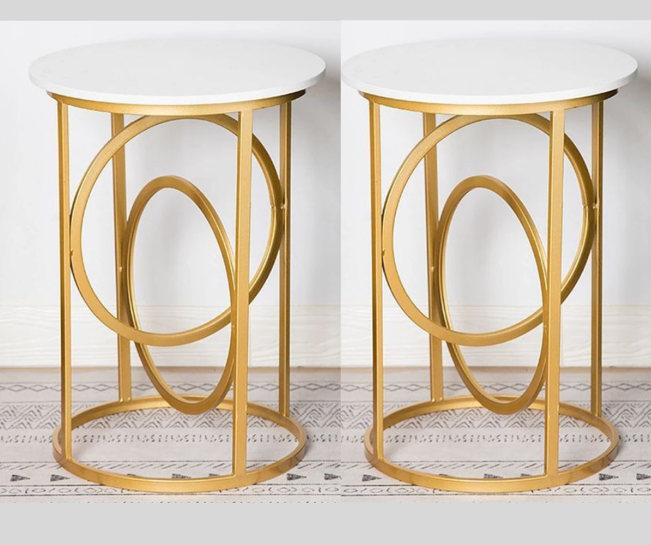 Elite Marble_Glass Top PVD coated End Tables