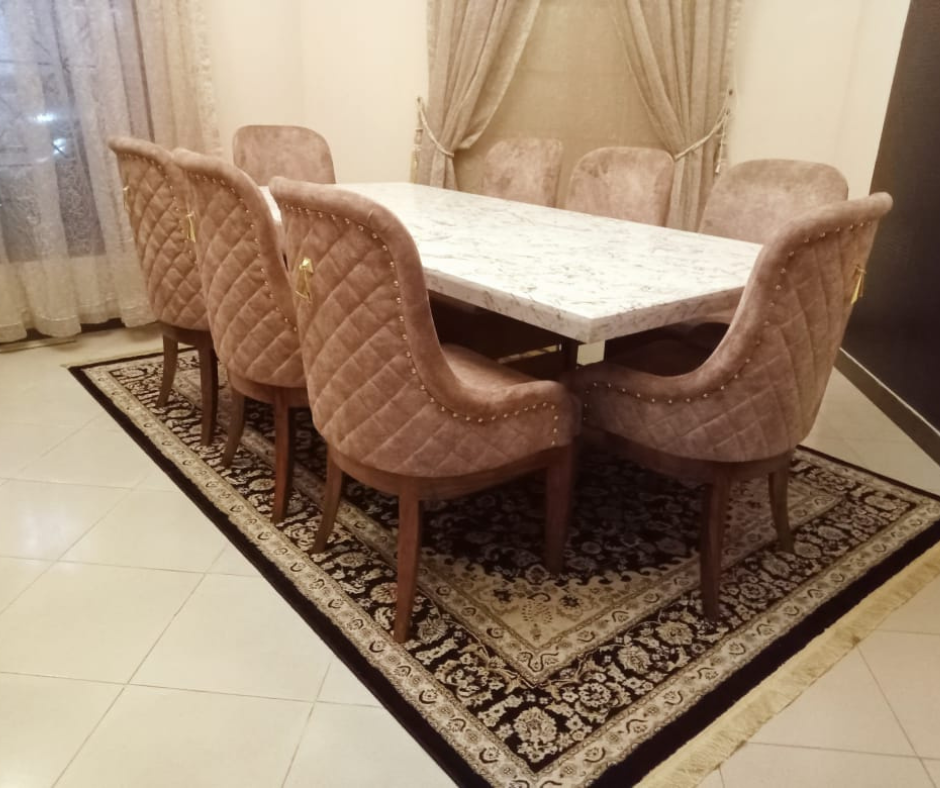 Ivory Wooden 6-Persons Dining Table