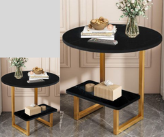 Majestic Marble_Glass Top PVD coated End Tables