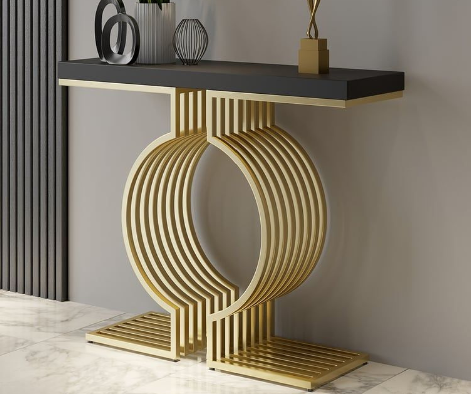Rivo Marble_Glass Top PVD coated Console