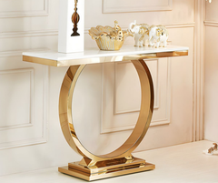 Vero Marble_Glass Top PVD coated Console