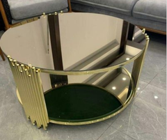 Vogue Marble_Glass Top PVD coated Center Table